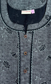 Black Flora Spun Nighty. Flowy Spun Fabric | Laces and Frills - Laces and Frills