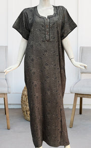 Black Flora Spun Nighty. Flowy Spun Fabric | Laces and Frills - Laces and Frills