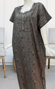 Black Flora Spun Nighty. Flowy Spun Fabric | Laces and Frills - Laces and Frills