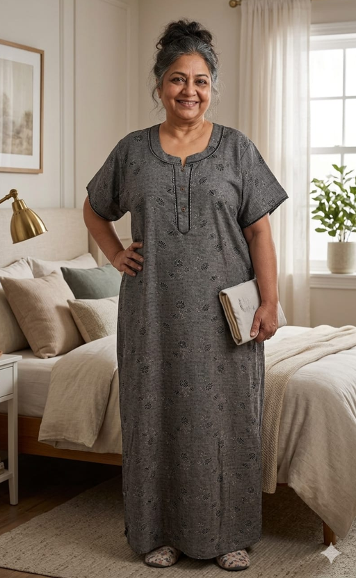 Black Flora Spun Nighty. Flowy Spun Fabric | Laces and Frills - Laces and Frills