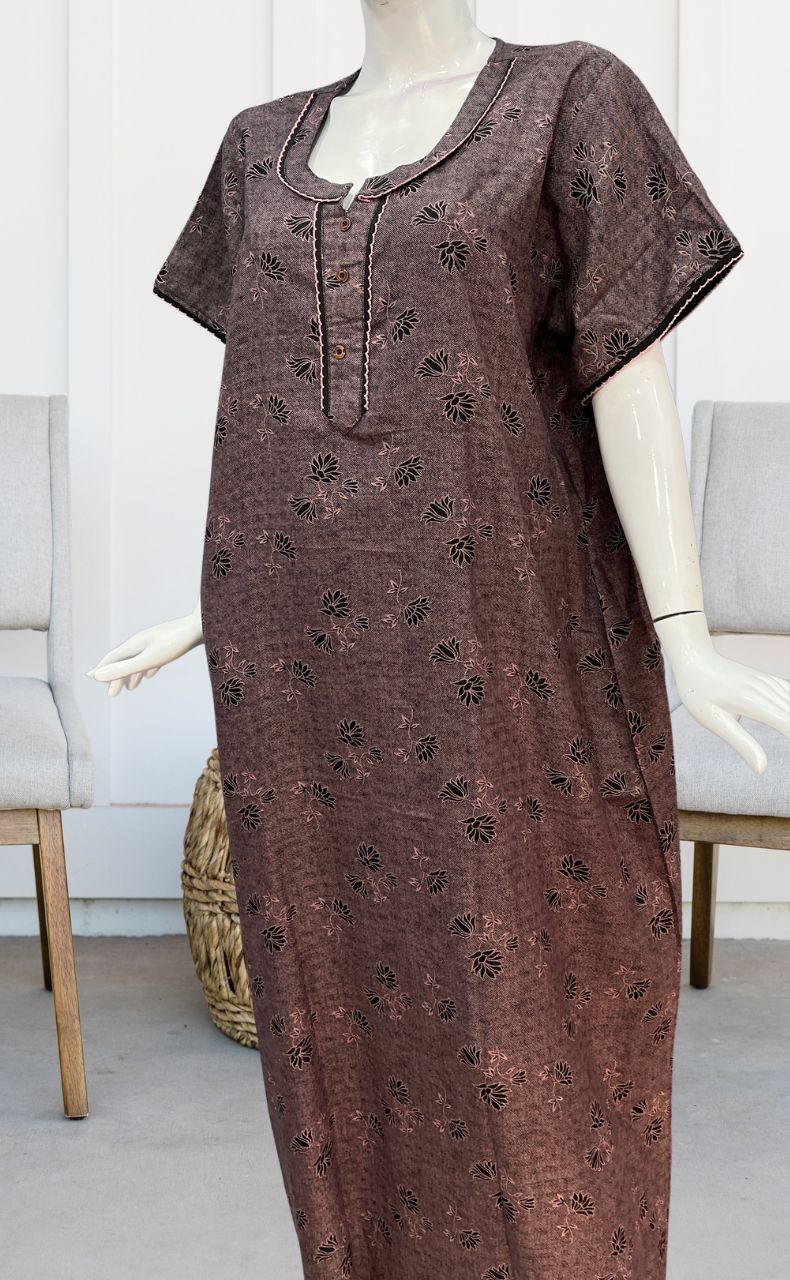 Pink Flora Spun Nighty. Flowy Spun Fabric | Laces and Frills - Laces and Frills