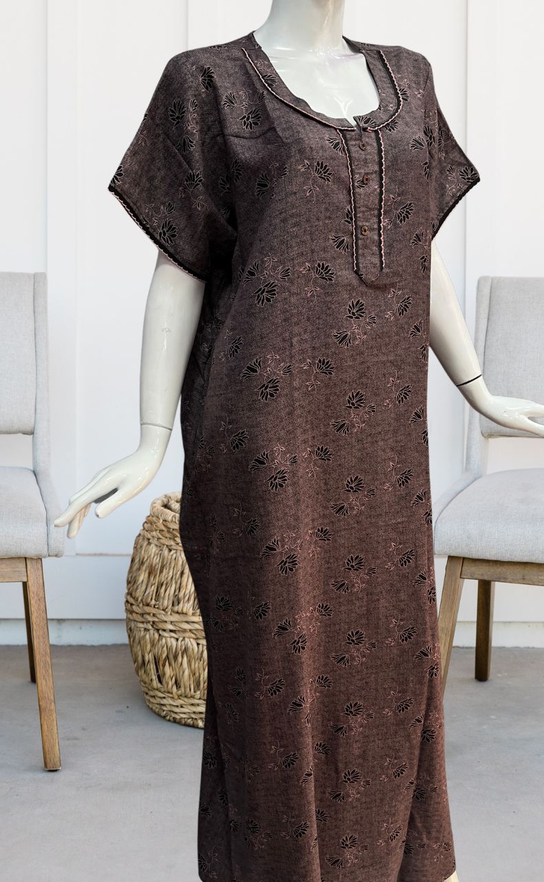 Pink Flora Spun Nighty. Flowy Spun Fabric | Laces and Frills - Laces and Frills