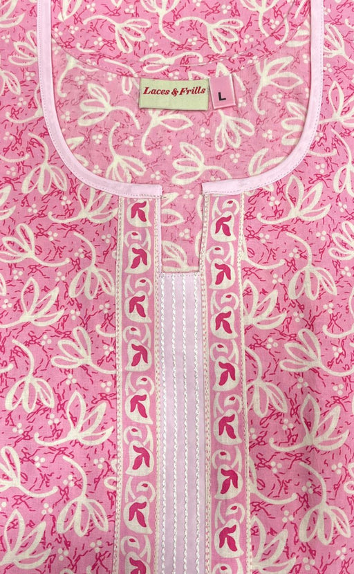 Pink Tiny Flora Pure Cotton Nighty. Pure Durable Cotton | Laces and Frills - Laces and Frills