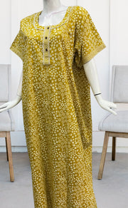 Yellow Tiny Floral Pure Cotton Nighty. Pure Durable Cotton | Laces and Frills - Laces and Frills