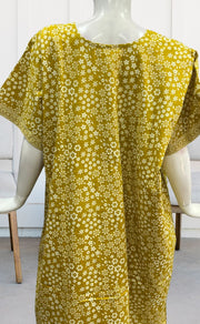 Yellow Tiny Floral Pure Cotton Nighty. Pure Durable Cotton | Laces and Frills - Laces and Frills