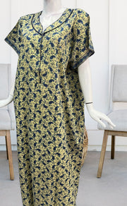 Off White/Blue Manga Motifs Pure Cotton Nighty. Pure Durable Cotton | Laces and Frills - Laces and Frills