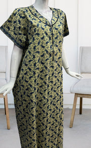 Off White/Blue Manga Motifs Pure Cotton Nighty. Pure Durable Cotton | Laces and Frills - Laces and Frills