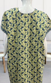 Off White/Blue Manga Motifs Pure Cotton Nighty. Pure Durable Cotton | Laces and Frills - Laces and Frills