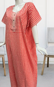 Peach Abstract Pure Cotton Nighty. Pure Durable Cotton | Laces and Frills - Laces and Frills