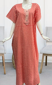 Peach Abstract Pure Cotton Nighty. Pure Durable Cotton | Laces and Frills - Laces and Frills