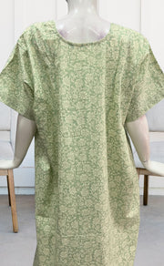 Pista Green Garden Pure Cotton Nighty. Pure Durable Cotton | Laces and Frills - Laces and Frills