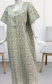 Light Blue Garden Pure Cotton Nighty. Pure Durable Cotton | Laces and Frills - Laces and Frills