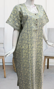 Light Blue Garden Pure Cotton Nighty. Pure Durable Cotton | Laces and Frills - Laces and Frills