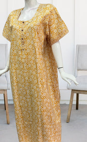 Yellow Garden Pure Cotton Nighty. Pure Durable Cotton | Laces and Frills - Laces and Frills