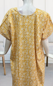 Yellow Garden Pure Cotton Nighty. Pure Durable Cotton | Laces and Frills - Laces and Frills