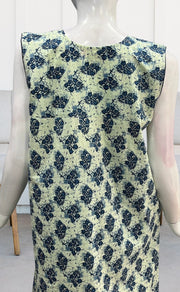 Off White/Blue Floral Sleeveless Pure Cotton Nighty. Pure Durable Cotton | Laces and Frills - Laces and Frills