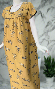 Yellow Floral Spun  Nighty. Flowy Spun Fabric | Laces and Frills