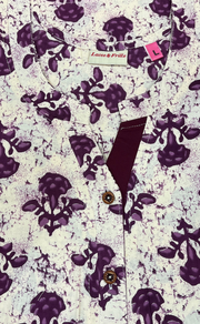 Off White/Purple Floral Pure Cotton Nighty. Pure Durable Cotton | Laces and Frills