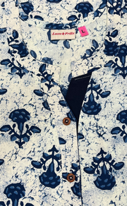 Off White/Blue Floral Pure Cotton Nighty. Pure Durable Cotton | Laces and Frills