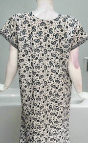 White/Grey Garden Pure Cotton Nighty. Pure Durable Cotton | Laces and Frills