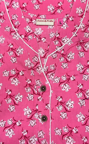 Pink Floral Pure Cotton Nighty. Pure Durable Cotton | Laces and Frills