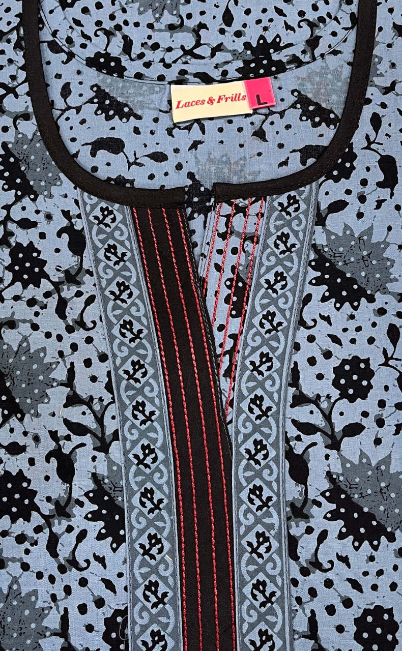 Grey Garden Pure Cotton Nighty. Pure Durable Cotton | Laces and Frills