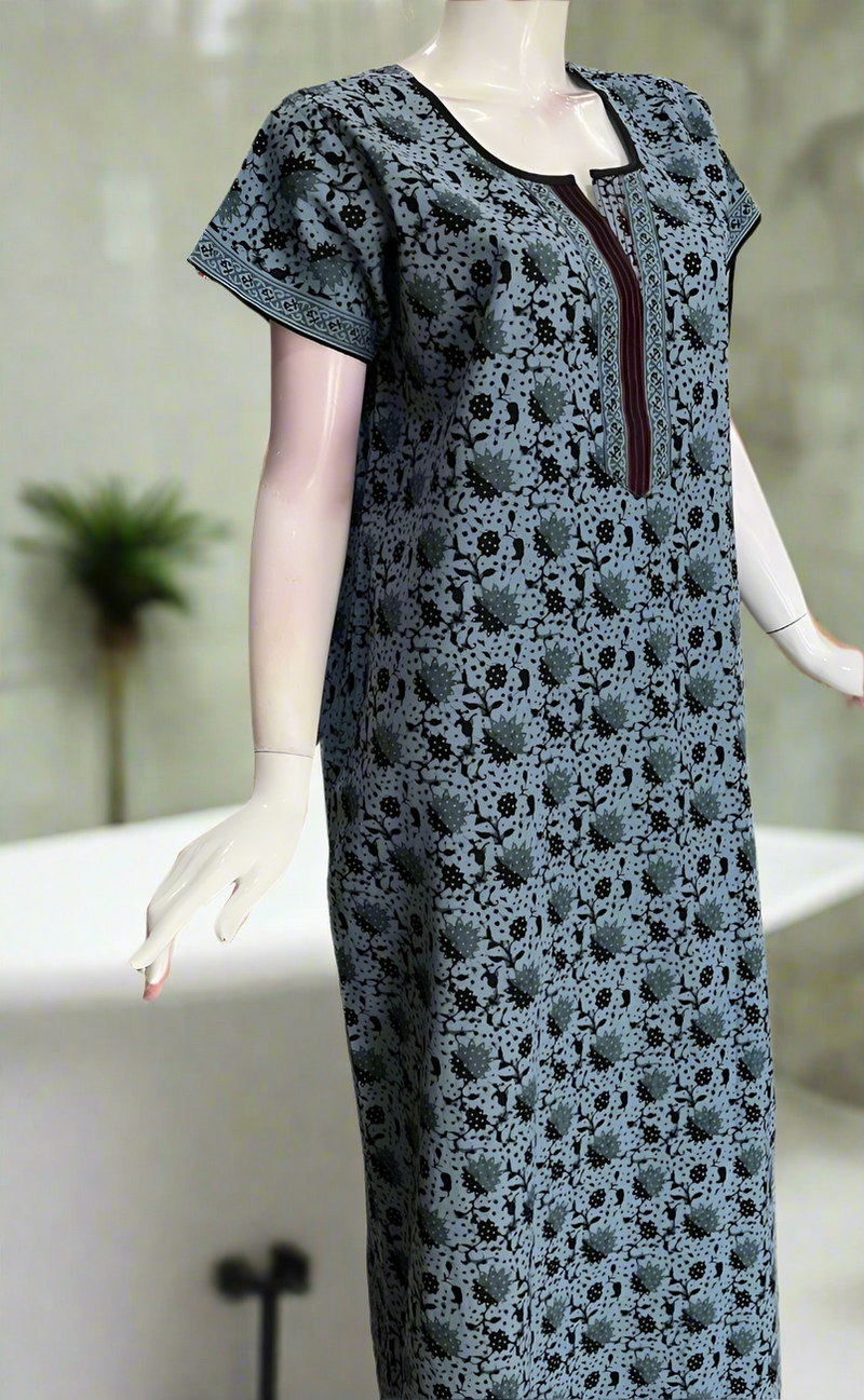 Grey Garden Pure Cotton Nighty. Pure Durable Cotton | Laces and Frills