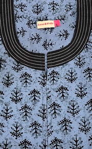 Grey Flora Pure Cotton Zip Nighty. Pure Durable Cotton | Laces and Frills