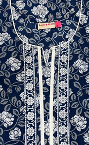 Blue Garden Pure Cotton Nighty. Pure Durable Cotton | Laces and Frills