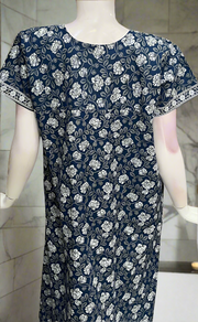 Blue Garden Pure Cotton Nighty. Pure Durable Cotton | Laces and Frills