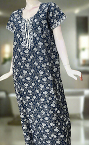 Blue Garden Pure Cotton Nighty. Pure Durable Cotton | Laces and Frills