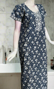 Blue Garden Pure Cotton Nighty. Pure Durable Cotton | Laces and Frills