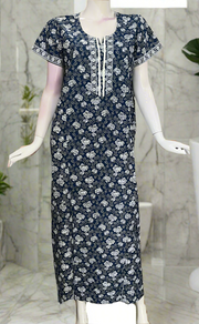 Blue Garden Pure Cotton Nighty. Pure Durable Cotton | Laces and Frills
