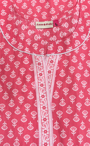 Candy Pink Tiny Flora Pure Cotton Nighty. Pure Durable Cotton | Laces and Frills