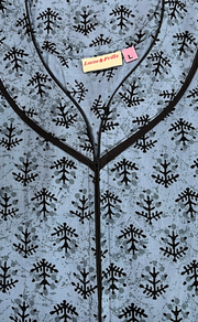 Grey Leafy Pure Cotton Zip Nighty. Pure Durable Cotton | Laces and Frills