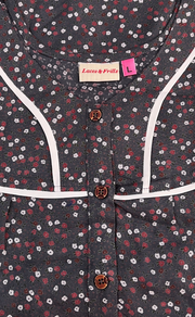 Grey Flora Spun  Nighty. Flowy Spun Fabric | Laces and Frills