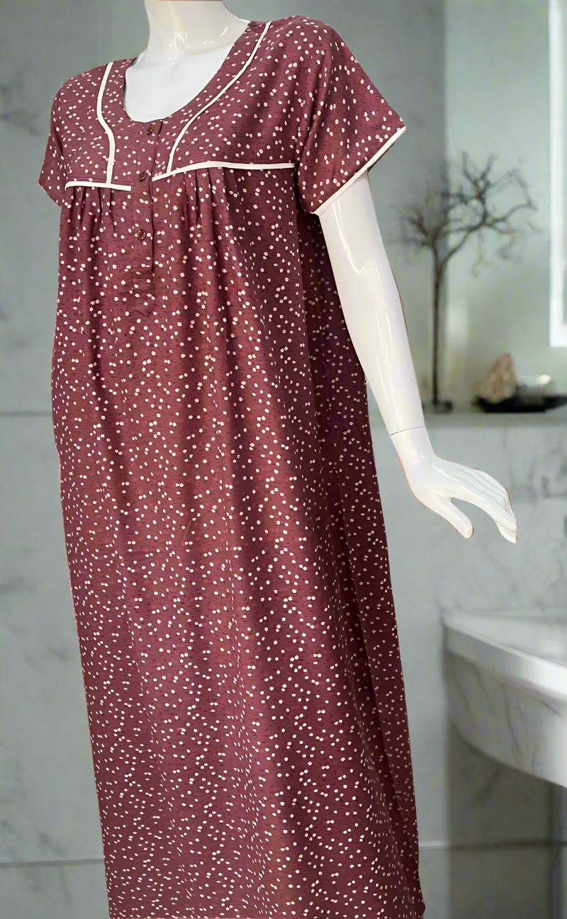 English Pink Flora Spun  Nighty. Flowy Spun Fabric | Laces and Frills