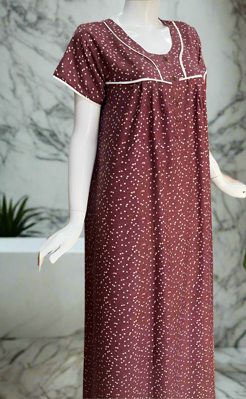 English Pink Flora Spun  Nighty. Flowy Spun Fabric | Laces and Frills