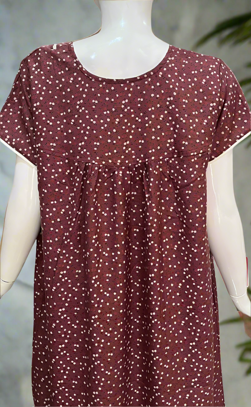 English Pink Flora Spun  Nighty. Flowy Spun Fabric | Laces and Frills