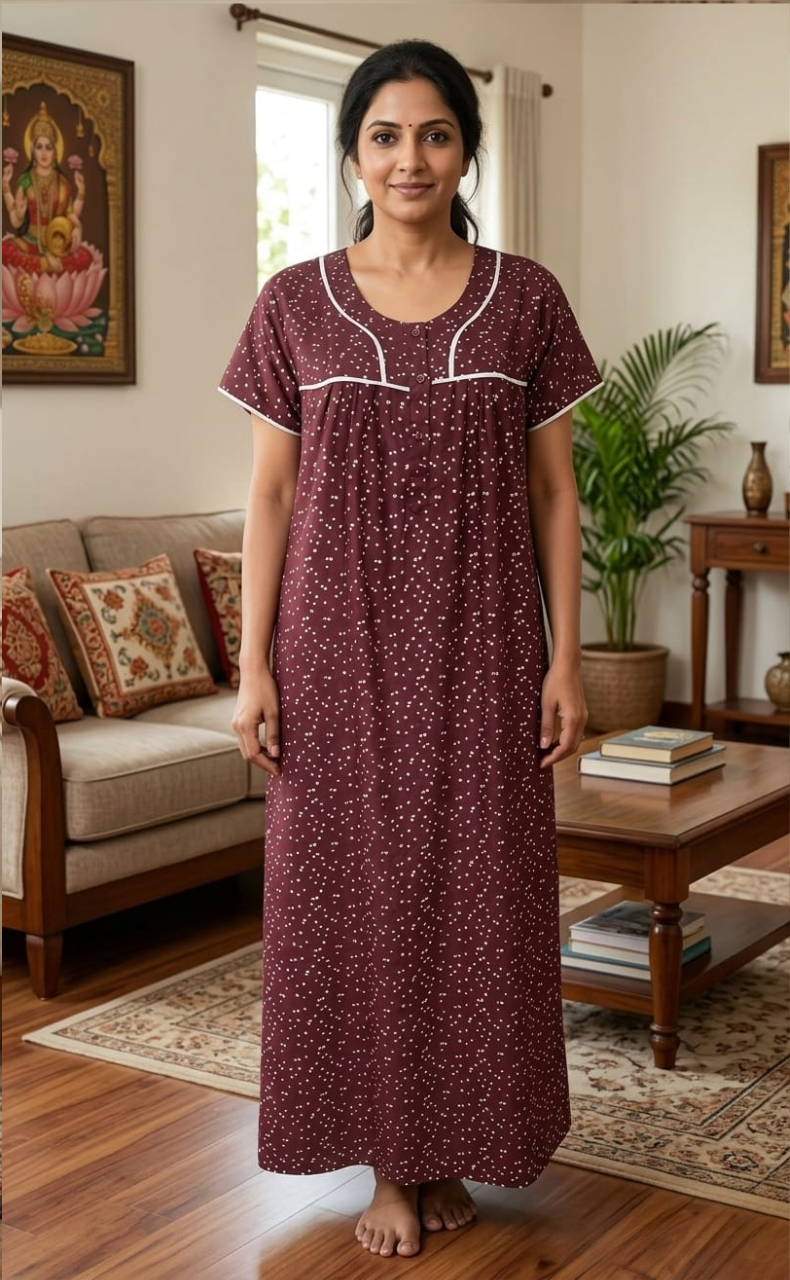 English Pink Flora Spun  Nighty. Flowy Spun Fabric | Laces and Frills