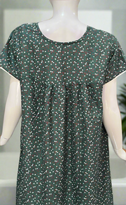 Sea Green Flora Spun  Nighty. Flowy Spun Fabric | Laces and Frills