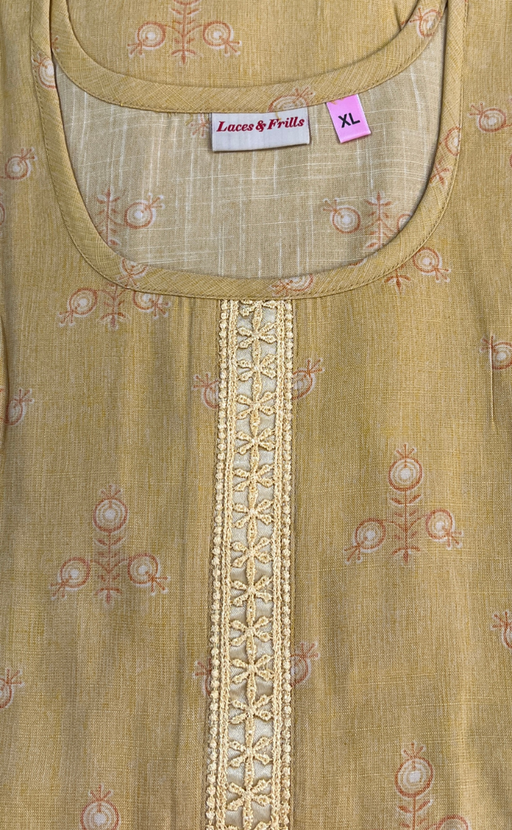 Yellow Floral Spun Nighty. Flowy Spun Fabric | Laces and Frills