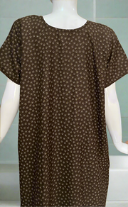 Brown Floral Spun Nighty. Flowy Spun Fabric | Laces and Frills