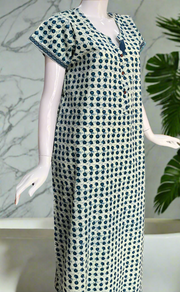 Blue Dots Pure Cotton Nighty. Pure Durable Cotton | Laces and Frills