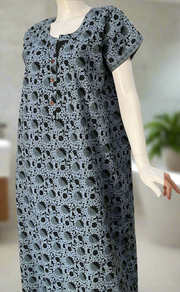 Grey Flora Pure Cotton Nighty. Pure Durable Cotton | Laces and Frills
