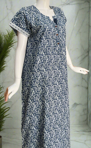 Blue Garden Pure Cotton Nighty. Pure Durable Cotton | Laces and Frills