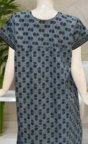 Grey Flora Pure Cotton Nighty. Pure Durable Cotton | Laces and Frills