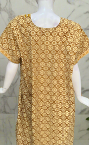 Yellow Jaipura Pure Cotton Nighty. Pure Durable Cotton | Laces and Frills