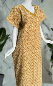 Yellow Jaipura Pure Cotton Nighty. Pure Durable Cotton | Laces and Frills