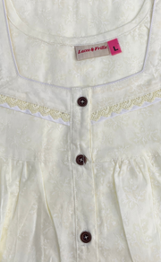 Light Yellow Boutique Cotton Nighty. Cotton Fabric | Laces and Frills